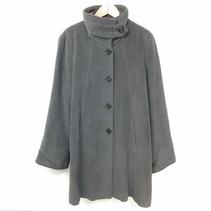 美品 ARMANI COLLEZIONI アルマーニコレツィオーニ アンゴラ×カシミヤブレンド スタンドカラー ロングコート サイズ44 グレー ◆