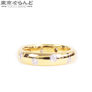 101713653 ティファニー TIFFANY&Co. ドッツ 10P ダイヤモンド リング イエローゴールド K18YG Pt950 7号相当 指輪 レディース 仕上済