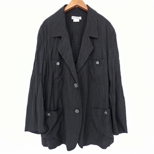 #apc イッセイミヤケ ISSEYMIYAKE ジャケット M 黒 シワ加工 レディース [851080]