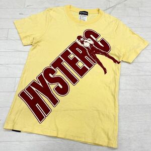 1467◎ 日本製 HYSTERIC GLAMOUR ヒステリックグラマー トップス カットソー tシャツ 半袖 ビック ロゴ プリント イエロー レディースFREE