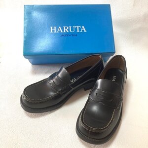 ★未使用★ HARUTA ハルタ ローファー24.5cm EEE 黒 ブラック レディース メンズ 学生 通勤 通学 定番