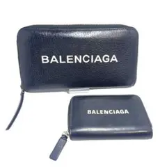 美品 BALENCIAGA バレンシアガ 長財布 小銭入れ ブラック レザー