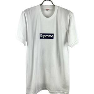 Supreme(シュプリーム) Navy Logo Print T Shirt (white)