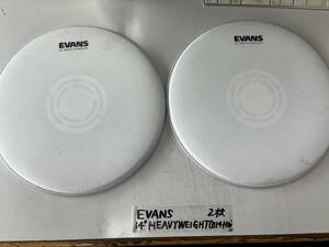 送料無料 中古 EVANS HEAVYWEIGHT ドラムヘッド 14インチ２枚セット