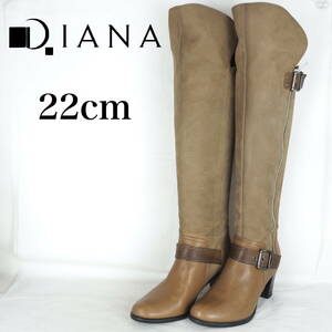 EB4955*DIANA*ダイアナ*レディースニーハイブーツ*22cm*ベージュ