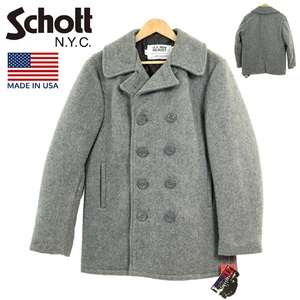 【S3382】【新品】【USA製】SCHOTT ショット ピーコート メルトンウールコート U.S.740N サイズ38