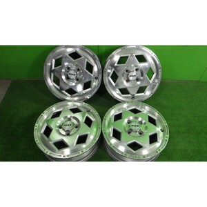 PIAA HEX ROAD/ピア ヘックスロード/社外アルミホイール 15x4.5J 4穴 100 +43 Φ73 4本SET◆中古 若干の傷あり◆N-BOX/ONE ekクロス等に