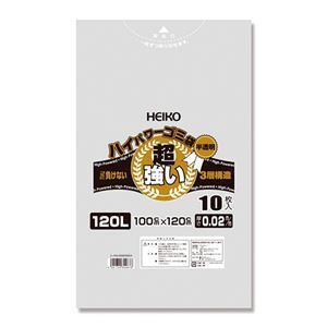 【新品】（まとめ） シモジマ HEIKO ハイパワーゴミ袋 半透明 10枚入 〔×10セット〕