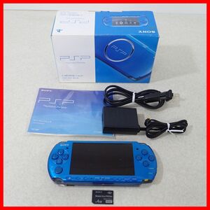 PSP プレイステーションポータブル PSP-3000 バイブラント・ブルー 本体 SONY ソニー 箱説付 難あり品【10