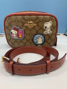 N☆【新品未使用】COACH PEANUTS SNOOPY コーチ ピーナッツ スヌーピー コラボ ショルダーバッグ シグネチャー