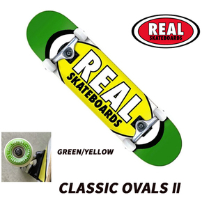 ☆送料無料☆値下げ☆REAL SKATEBOARD☆ リアル スケートボード　CLASSIC OVALS Ⅱクラッシック　オーバル　コンプリート GREEN 正規販売店