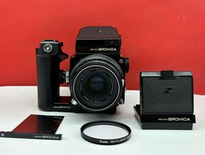 # ZENZA BRONICA ETR フィルムカメラ 中判 ZENZANON MC F2.8 75mm 動作確認済 現状品 AEファインダー ウエストレベル ゼンザ ブロニカ