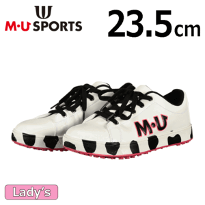 【レディース】M・U SPORTS ダルメシアン柄 スパイクレスシューズ 703J6600【MUスポーツ】【ホワイト】【23.5cm】【GolfShoes】