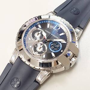 1円～ HW ハリーウィンストン HARRYWINSTON 410MCA44WZBCKB オーシャンダイバー クロノ 44ミリ K18WG Dバックル 自動巻 保証書 ギャラ