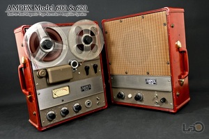 Ampex 600 フルトラック・オープンリールデッキ & AMPEX 620「スーツケース」真空管アンプ内蔵スピーカー セット