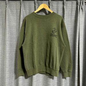 米軍 実物 USMC Sweat アメリカ 海兵隊 ミリタリー トレーナー USA製 ストリート usa vintage スウェット ブラック 裏起毛 US Navy M