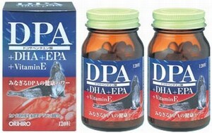 2瓶(2ヶ月分)　オリヒロ DPA+DHA+EPA カプセル 120粒(30日分)　最強のω3系不飽和脂肪酸DPAを豊富に含有。ご家族皆様の日頃の健康管理に。