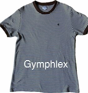 ●USED ●Gymphlex ジムフレックス 半袖 Tシャツ ボーダー レディースL ブラウン系