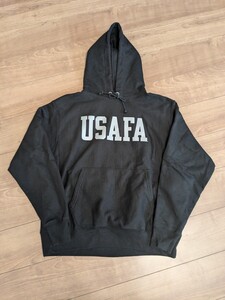 【美品】【L】単色タグ 復刻 champion USAFA リバースウィーブ スウェット パーカー 両面プリント ビンテージ リバース トレーナー 軍物 