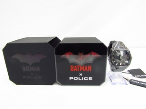 未使用 POLICE FOREVER BATMAN PEWGD0022601 クォーツ 三針５気圧防水 レザーベルト 限定BOX入り 未使用品 ★140478