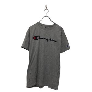 Champion 半袖 ロゴ Tシャツ チャンピオン M グレー ブラック プリント クルーネック 古着卸 アメリカ仕入 a604-5855