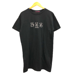 ラブトキシック Lovetoxic ワンピース Tシャツ ロゴ刺繍 バックプリント 半袖 S(140) 黒 ブラック 女の子 キッズ