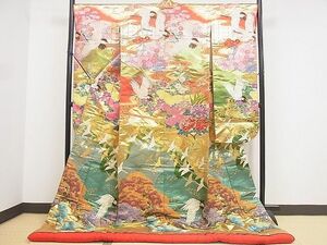 平和屋2■豪華色打掛　和装　婚礼　結婚式　花嫁　神社挙式　唐織　飛鶴流水花松文　金銀糸　逸品　DAAD1125du