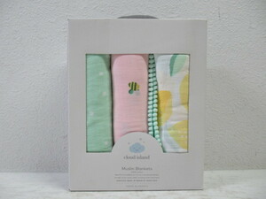 ◆cloud island Muslin Blanket ブランケット 100% コットン 119.3cm 3点 セット 箱付/未使用品