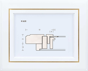 野亜 白(金ライン) アクリル サイズP3号