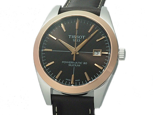 富士屋 ◆ティソ TISSOT ジェントルマン パワーマティック80 T927.407.46.291.00 K18ローズゴールドベゼル メンズ 自動巻 腕時計 新品同様