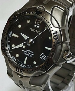 SEIKO セイコー 5J22-0B80 キネティック KINETIC チタン　中古品 　チタニウム