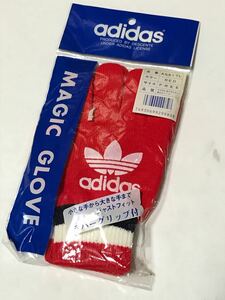新品:デッド★adidas アディダス 80s 90s デサント製 手袋 グローブ ニット OLD vintage デッドストック トレフォイル