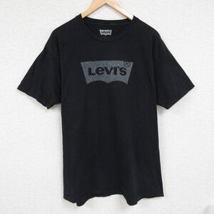 XL/古着 リーバイス Levis 半袖 ブランド Tシャツ メンズ ビッグロゴ コットン クルーネック 黒 ブラック 24jul02 中古