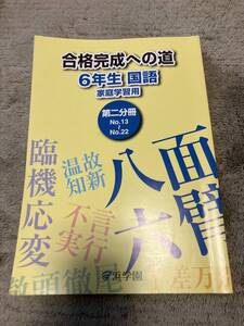 浜学園　合格完成への道　６年生　国語　家庭学習用　第二分冊　No.13〜22 まとめて発送OKです