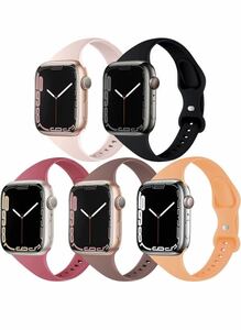 5本セット Apple Watch バンド コンパチブル アップルウォッチバンド 男女兼用 スポーツバンド38/40/41mm シリコンバンドセール限定