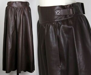 HERMES leather slit skirt size 38 エルメス スリット レザー ロング スカート b9219