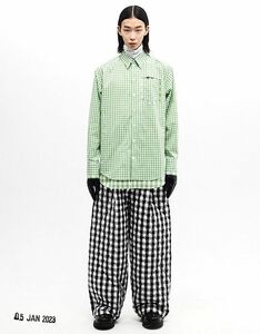 定価72,600円 美品 TSTS QUILTED GINGHAM TROUSERS BLACK ギンガム チェック キルティング ワイドパンツ S