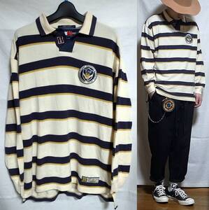 TOMMY HILFIGER POLO SHIRT トミーヒルフィガー ポロシャツ ボーダー L