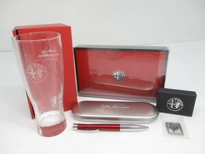 2405501-027 Alfa Romeo アルファロメオ 105周年記念 グラス/ボールペン/メモクリップ等 ノベルティおまとめ