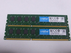 メモリ デスクトップパソコン用 低電圧 1.35V CFD Crucial DDR3L-1600 PC3L-12800 8GBx2枚 合計16GB 起動確認済みです W3U1600CM-8G