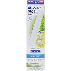 ★30~40cm水槽用_ホワイト★ GEX クリアLED フラッティ 3040 WH スリム高輝度LED 30~40cm水槽 厚さ9mm 奥行27mm ホワイト 6.5W