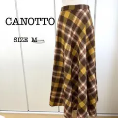 CANOTTO ☆ フレア ロングスカート 定番人気チェック総柄　63