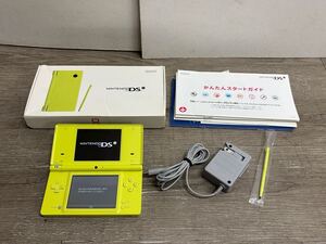 ☆ DSi ☆ ニンテンドーDS i ライムグリーン 動作品 本体 タッチペン アダプター 箱 説明書 付属 内箱欠品 Nintendo DS i 任天堂 3005