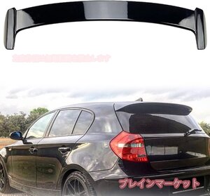 適合するBmw 1 シリーズ E87 E81 118i 120i ハッチバック 2005.7-2012 5 ドアグロスブラックトランク蓋スプリッターリップ