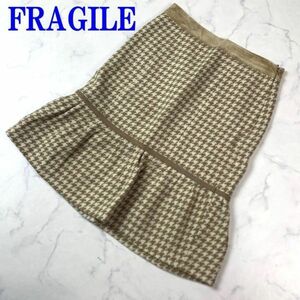 FRAGILE フラジール ウールスカート フレア 千鳥柄 C3943