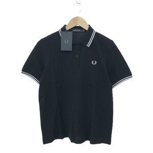 未使用品◆FRED PERRY フレッドペリー 半袖ポロシャツ サイズ:12◆G3600 ブラック レディース ティップライン ロゴ トップス 2024SS 25