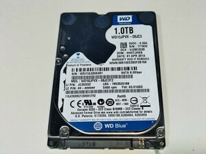 【使用時間35782時間】WD 1TB(1000GB) HDD 2.5インチ 9.5mm厚 CrystalDiskInfo正常判定【0481】