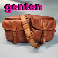 【美品】genten ゲンテン　ボディーバッグ　ウェストポーチ　レザー