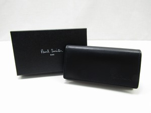 ♪売り切り 大特価 美品 Paul Smith ポールスミス キーリング付き 4連キーケース レザー ブラック 小物 カギ 鍵入れ 使用感少 激安 必見♪