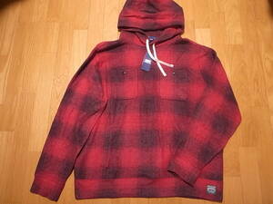 【送料無料 即決】Polo Ralph Lauren ポロ カントリー Country Plaid Brushed-Back Fleece Hoodieプレイド フリース パーカ赤レッド XL新品